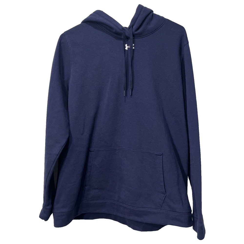 Under Armour Hoodie Men 3XL Navy Blue ColdGear‎ Loose Fit Fleece Pullover Logo